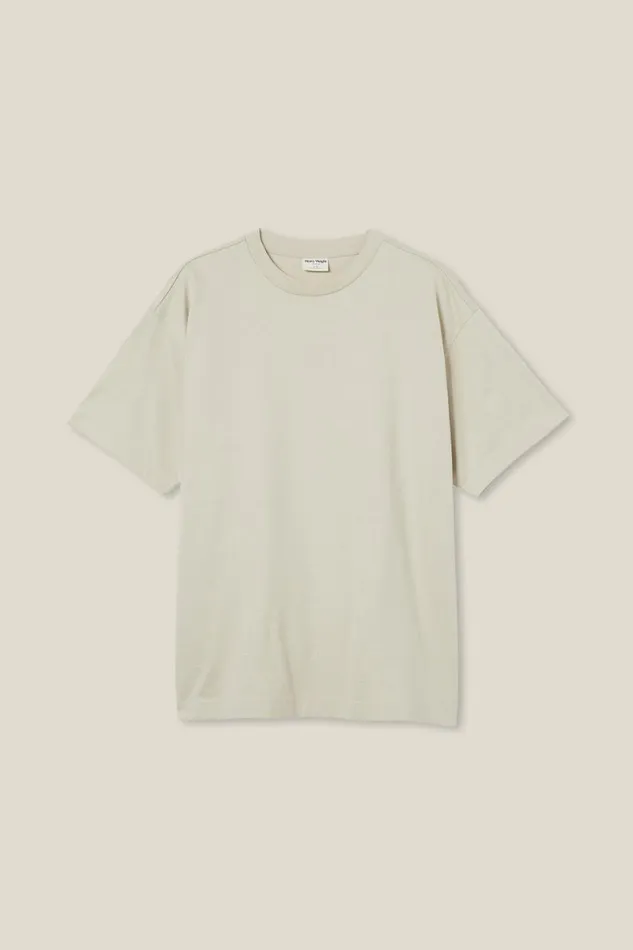 Men Tees and Tanks Cotton On Box Fit Plain TShirt Ivory
