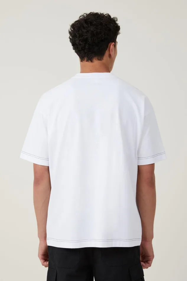 Men Tees and Tanks Cotton On Box Fit Pocket TShirt White Civic Contrast
