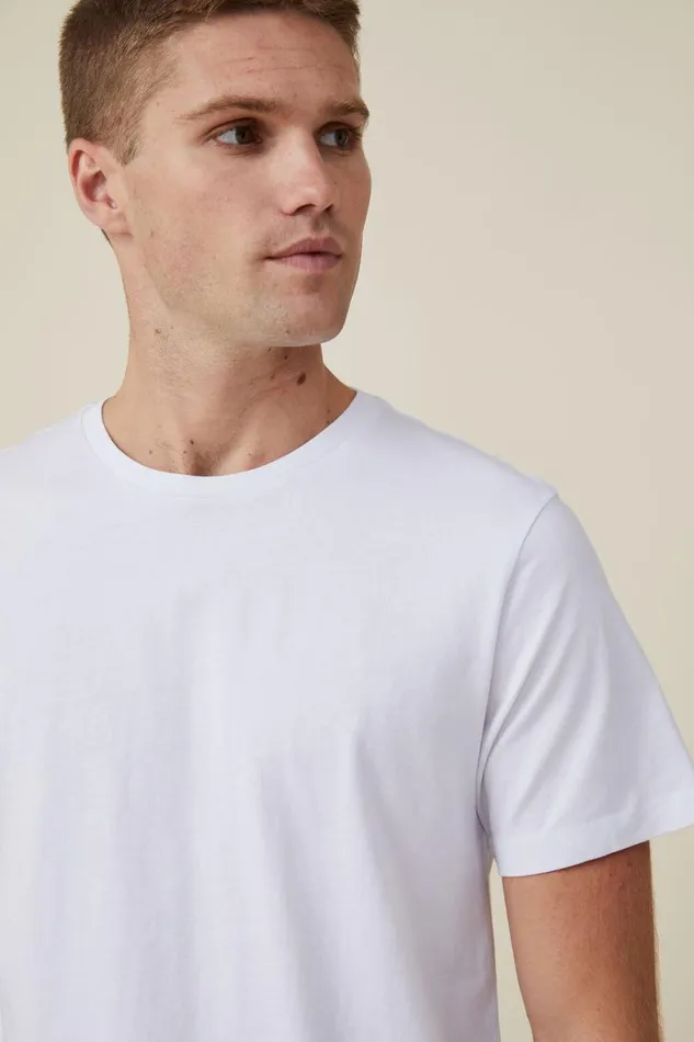 Men Tees and Tanks Cotton On Organic Longline TShirt White
