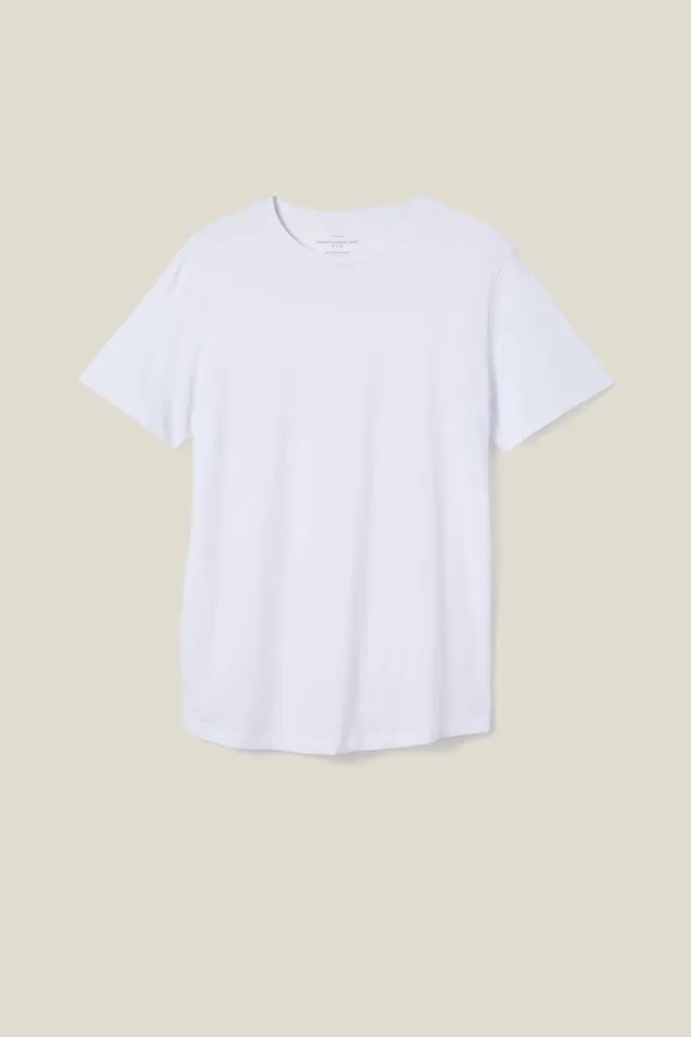 Men Tees and Tanks Cotton On Organic Longline TShirt White