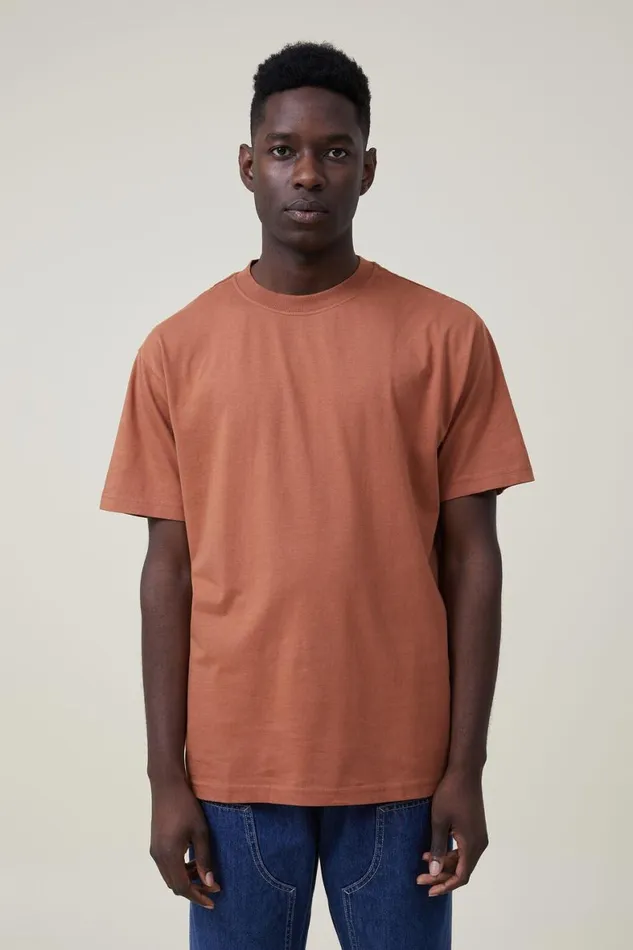 Men Tees and Tanks Cotton On Organic Loose Fit TShirt Terracotta