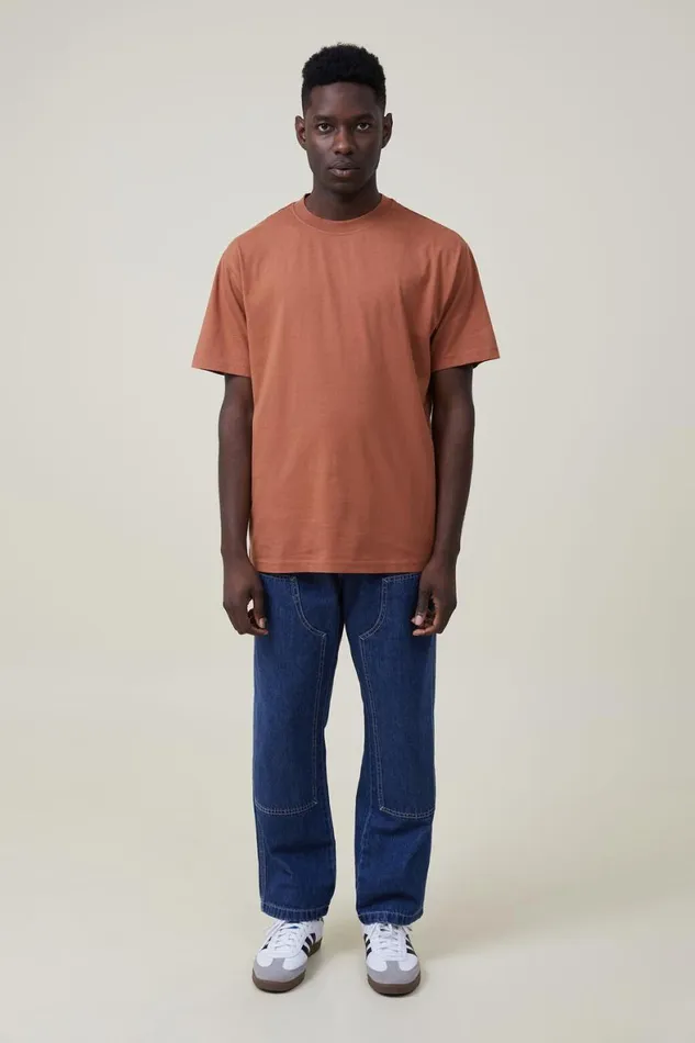 Men Tees and Tanks Cotton On Organic Loose Fit TShirt Terracotta