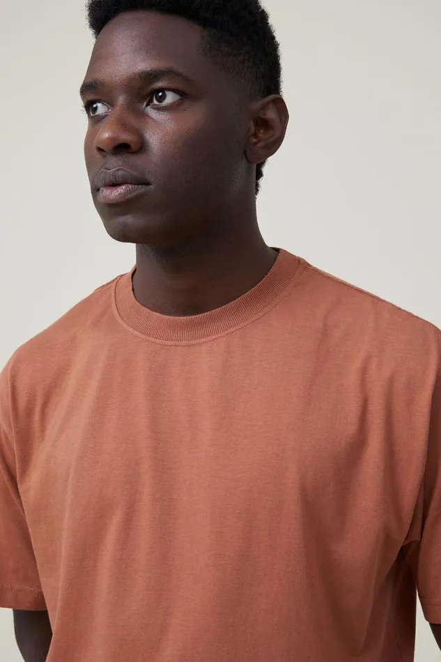 Men Tees and Tanks Cotton On Organic Loose Fit TShirt Terracotta