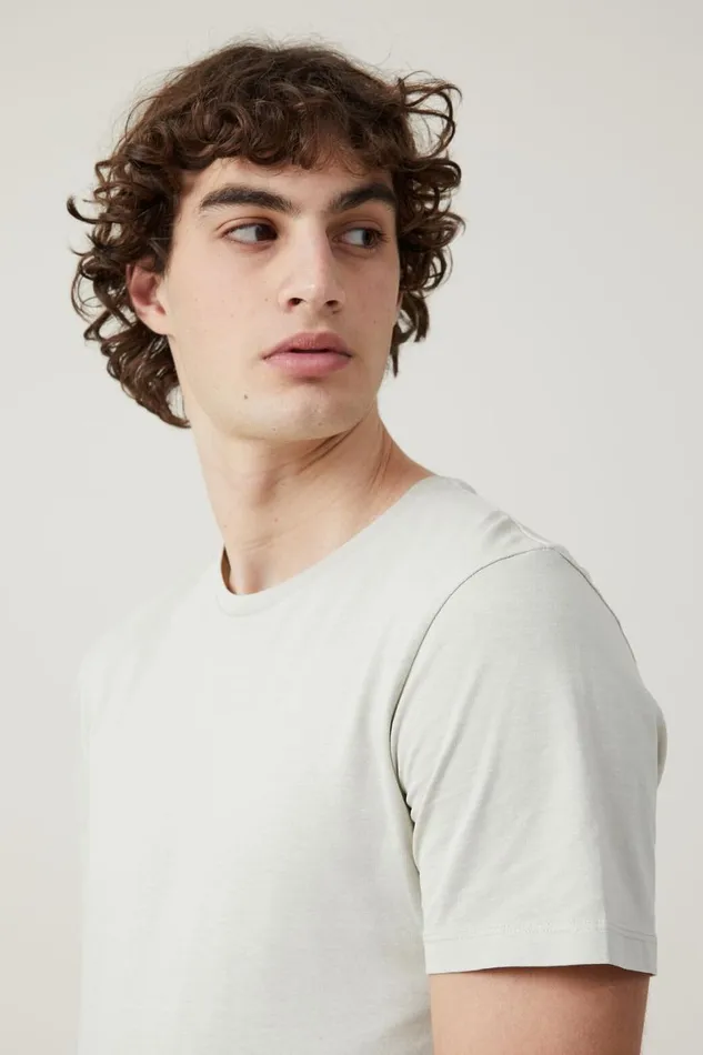 Men Tees and Tanks Cotton On Organic Regular Fit Crew TShirt Ivory