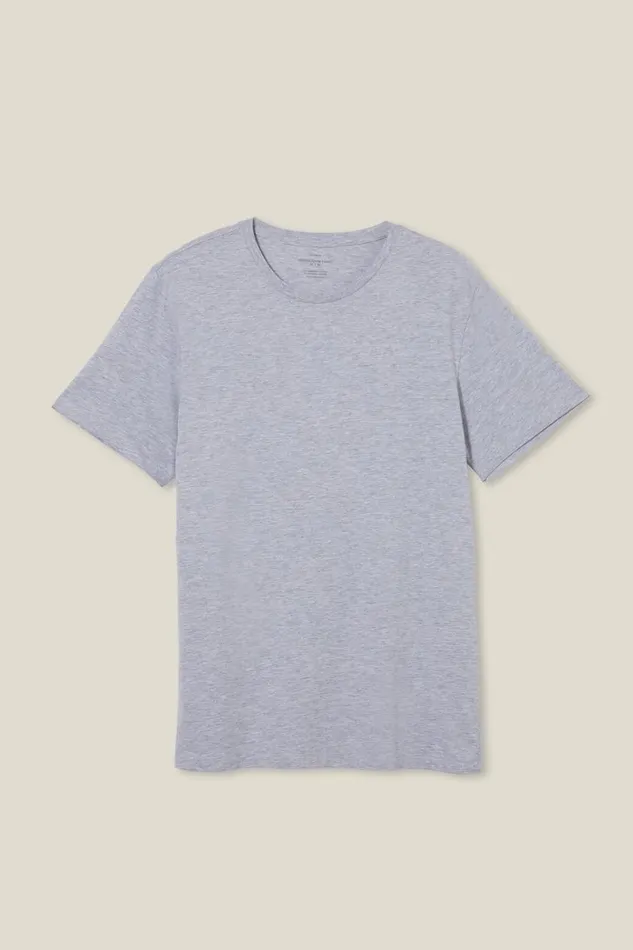 Men Tees and Tanks Cotton On Organic Regular Fit Crew TShirt Light Grey Marle