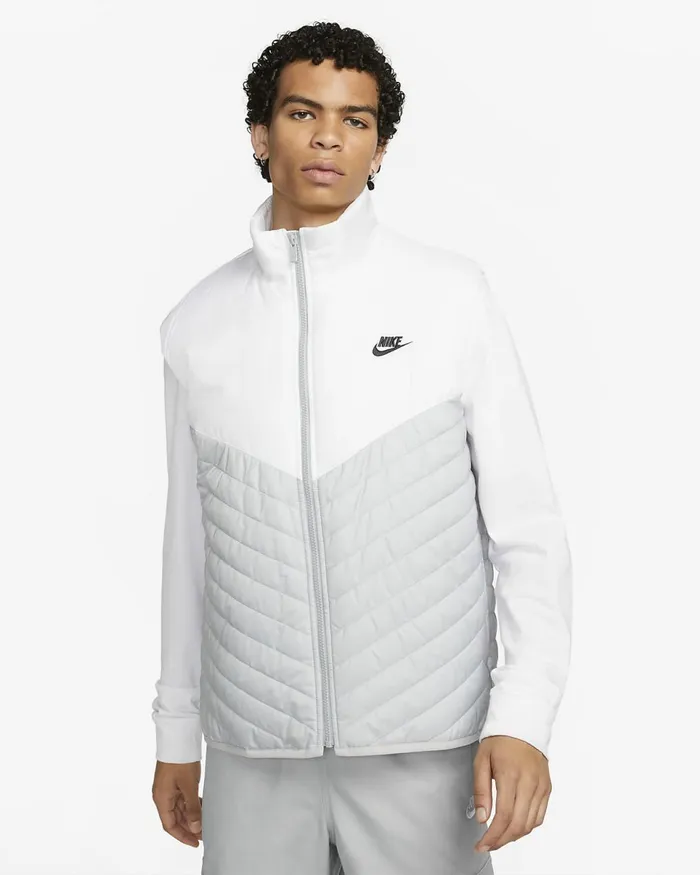 Men ThermaFit Windrunner Light Smoke Greywhiteblack Nike Jackets