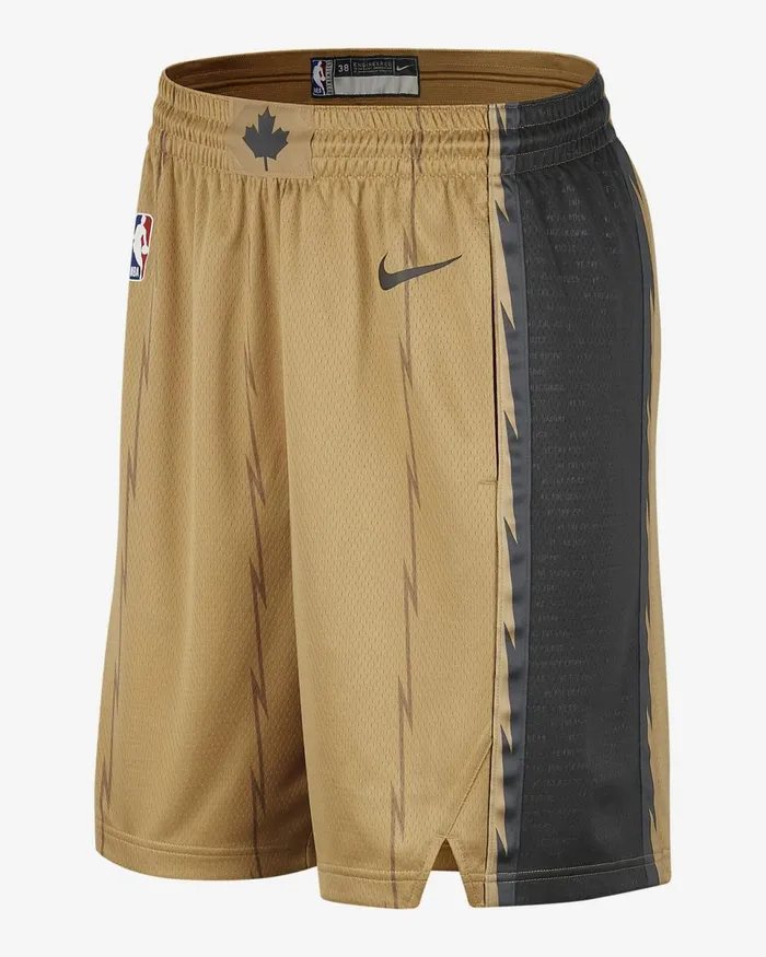 Men Toronto Raptors City Edition 202324 Club Goldblack Nike Shorts