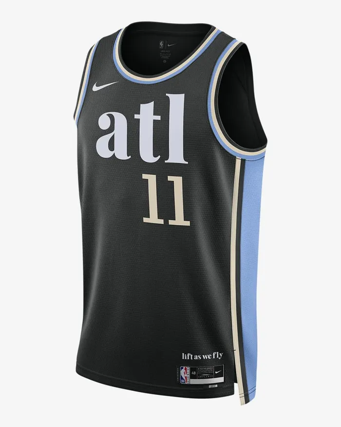 Men Trae Young Atlanta Hawks City Edition 202324 Black Nike Tops And TShirts