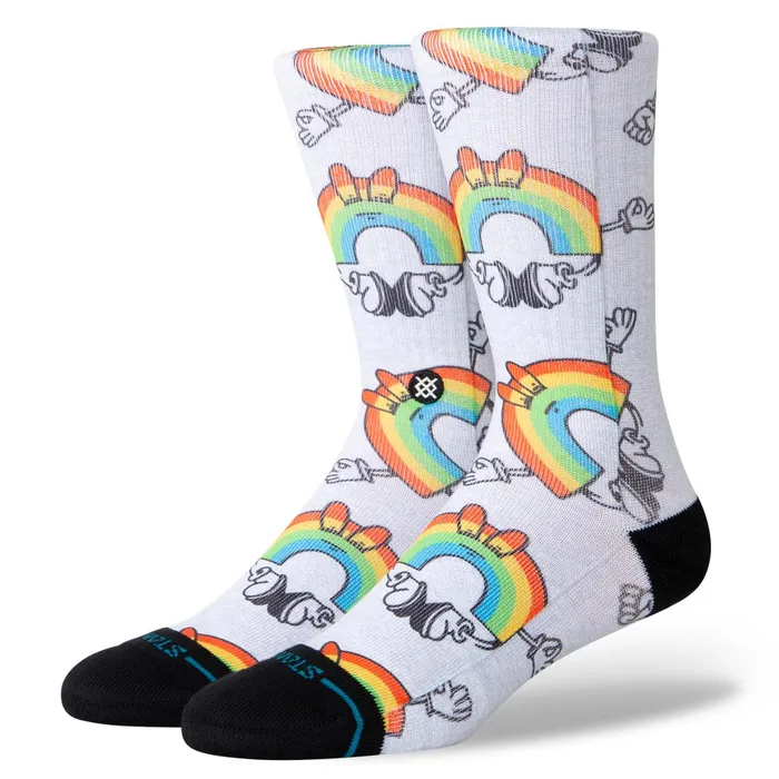 Men Vibeon Poly Crew Socks Rainbow Stance Crew