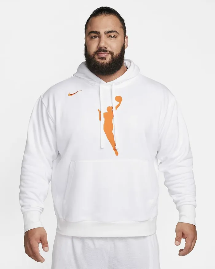 Men Wnba Whitebrilliant Orange Nike Hoodies And Sweatshirts