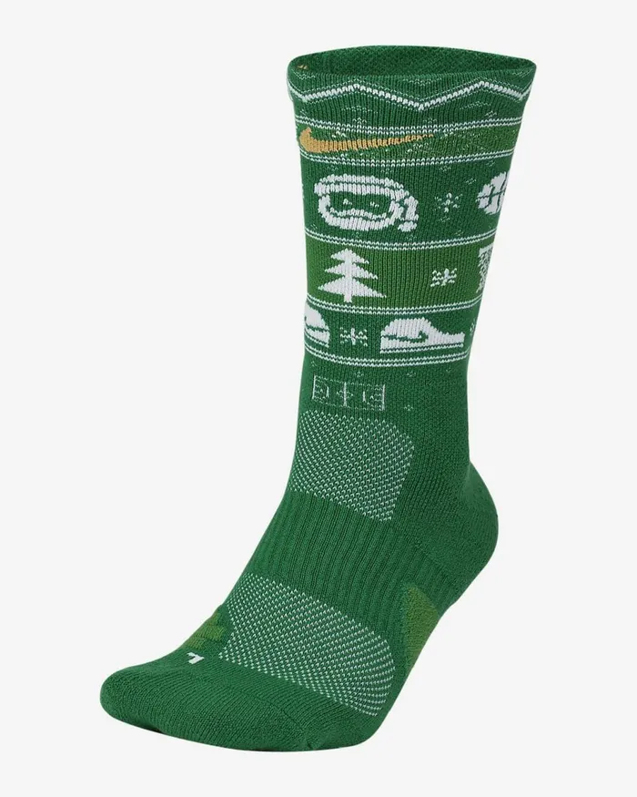 MenWomen Elite Christmas Cloverwhiteclub Gold Nike Socks