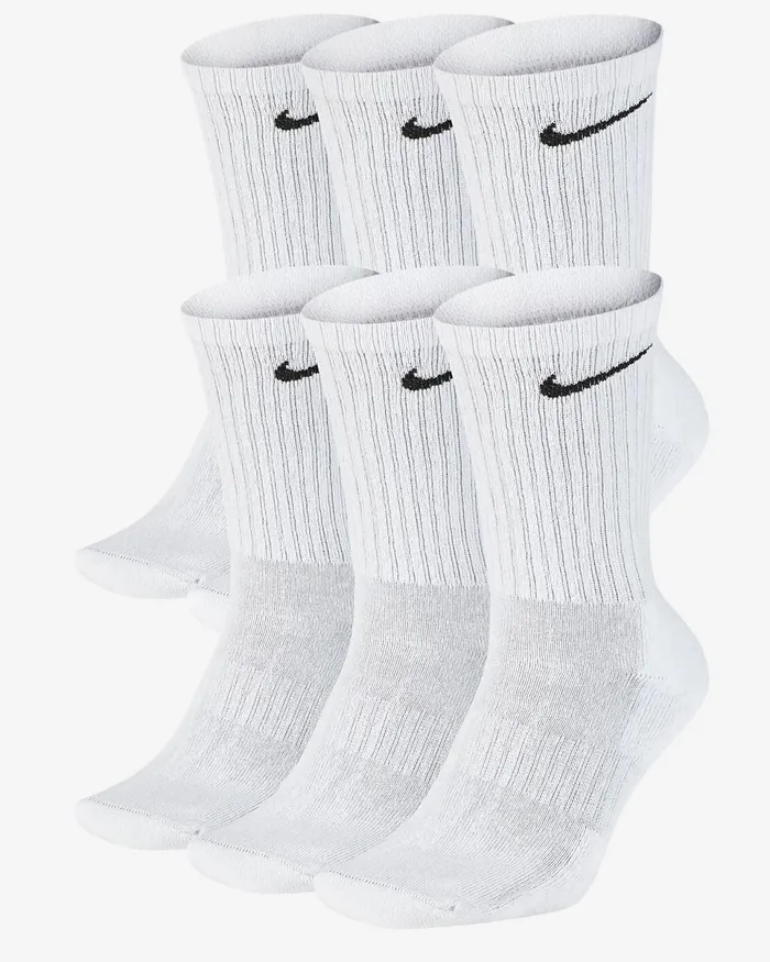 MenWomen Everyday Cushioned Whiteblack Nike Socks