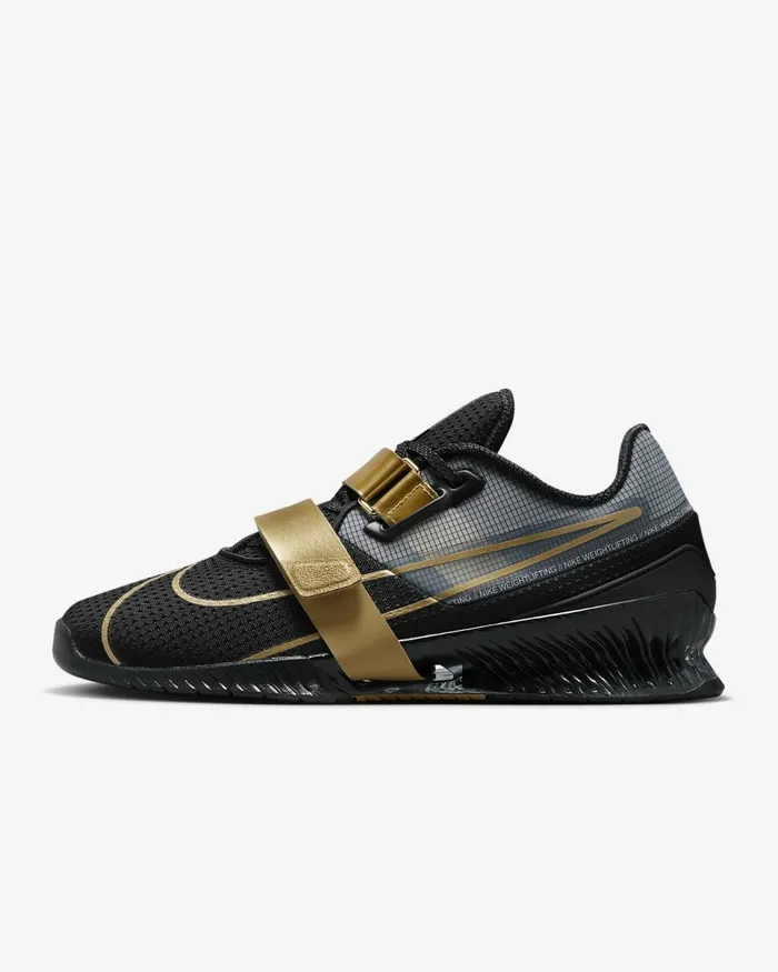 MenWomen Romaleos 4 Blackmetallic Goldwhitemetallic Gold Nike Training And Gym