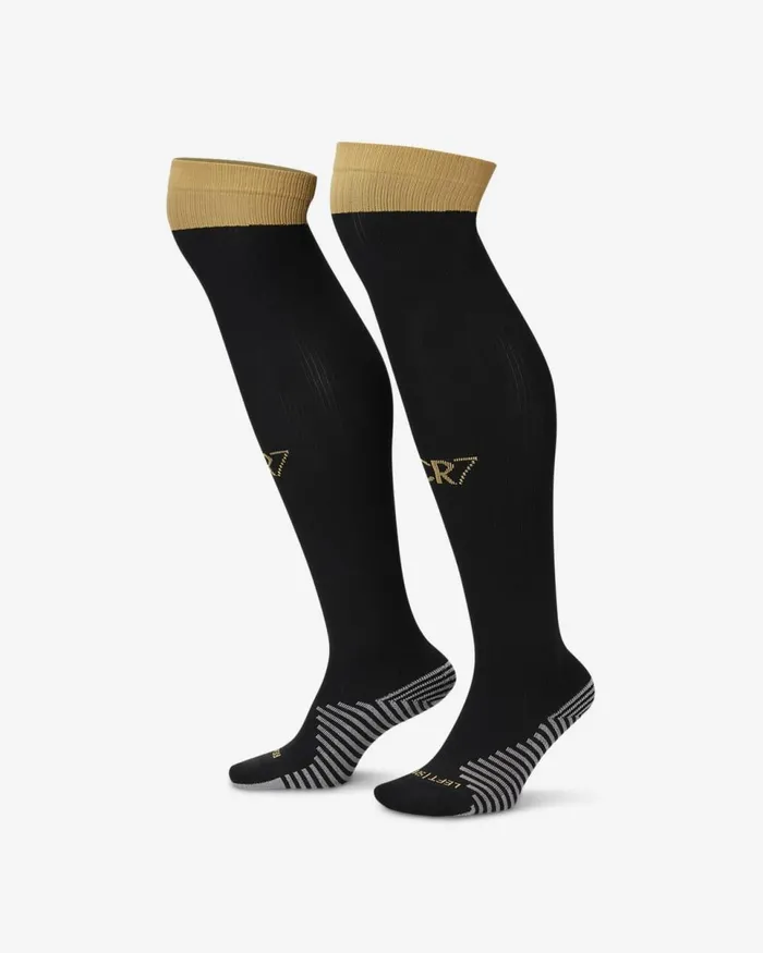MenWomen Sporting Cp X Cr7 202324 Stadium Blackjersey Goldjersey Goldjersey Gold Nike Socks
