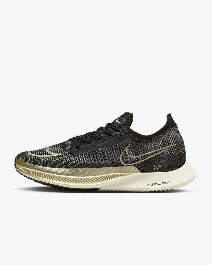 MenWomen Streakfly Blackwhitesailmetallic Gold Grain Nike Running