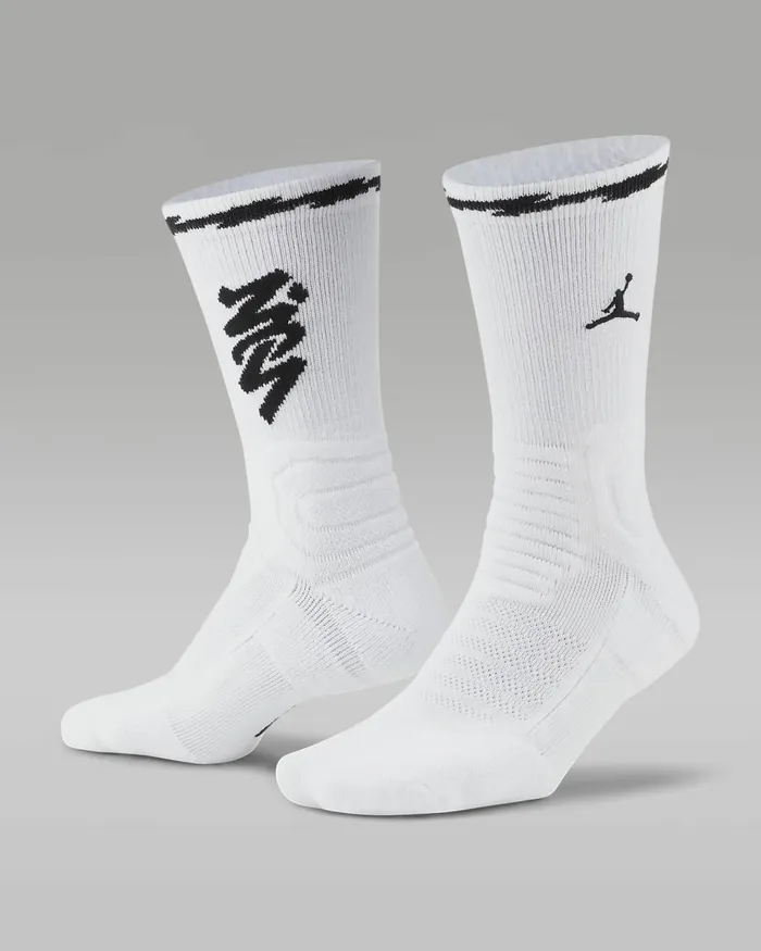 MenWomen Zion Flight Whiteblack Nike Socks