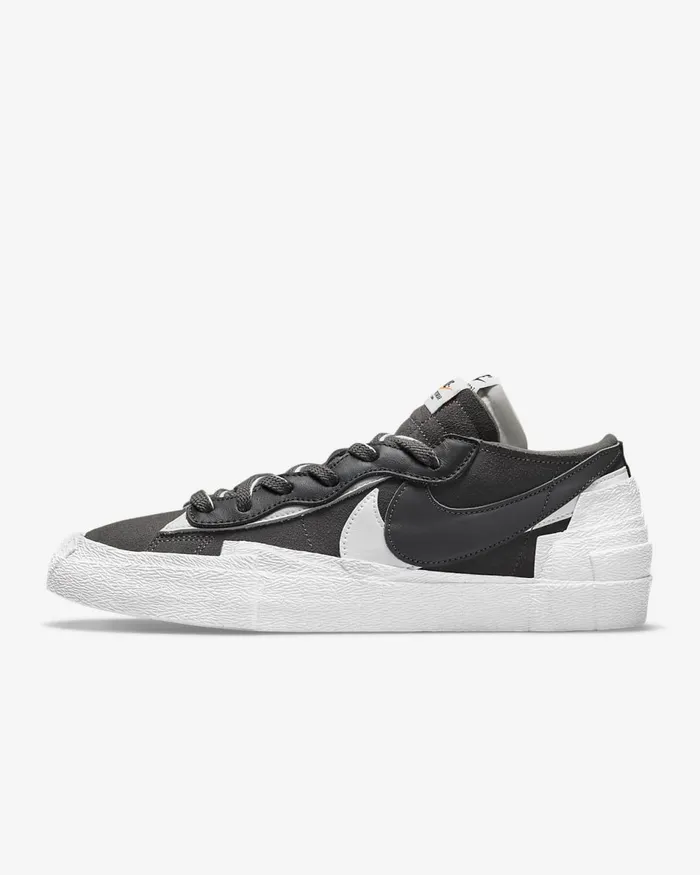 Men X Sacai Blazer Low Iron Greywhitewhite Nike Lifestyle
