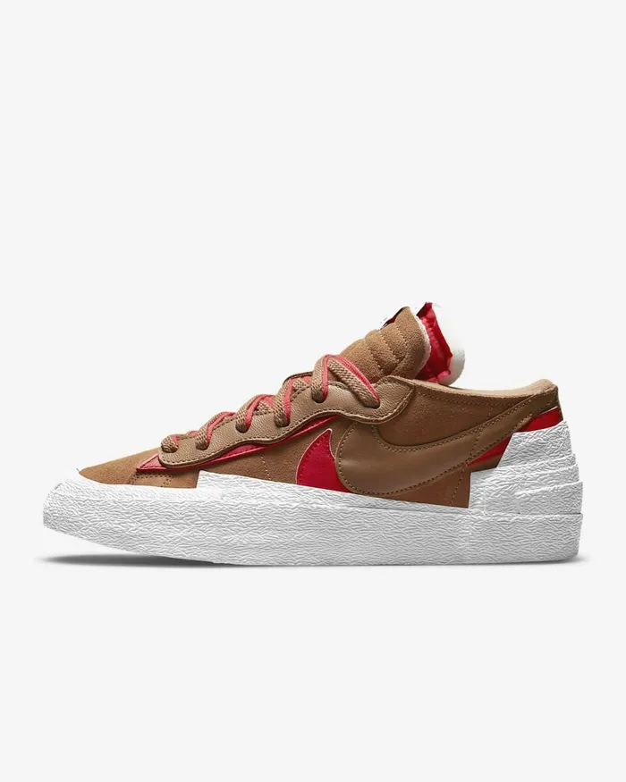 Men X Sacai Blazer Low Light British Tanwhiteuniversity Red Nike Lifestyle