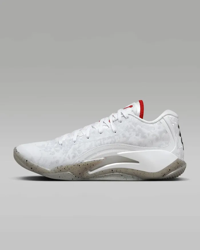Men Zion 3 Whitecement Greypure Platinumuniversity Red Nike Jordan