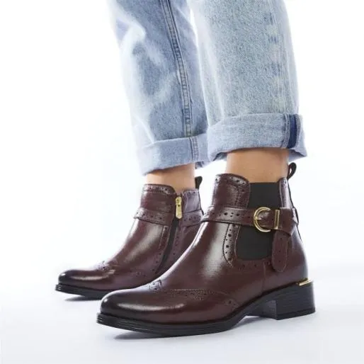 Mikara Burgundy Leather Women Moda In Pelle Ankle Boots Mikara Burgundy Leather Women Moda In Pelle Ankle Boots