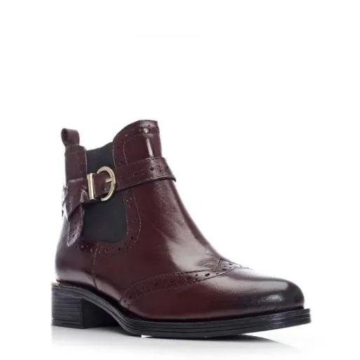Mikara Burgundy Leather Women Moda In Pelle Ankle Boots Mikara Burgundy Leather Women Moda In Pelle Ankle Boots