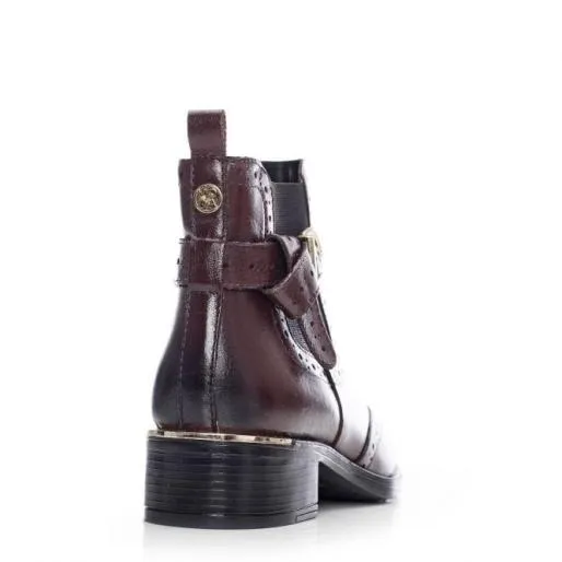 Mikara Burgundy Leather Women Moda In Pelle Ankle Boots Mikara Burgundy Leather Women Moda In Pelle Ankle Boots