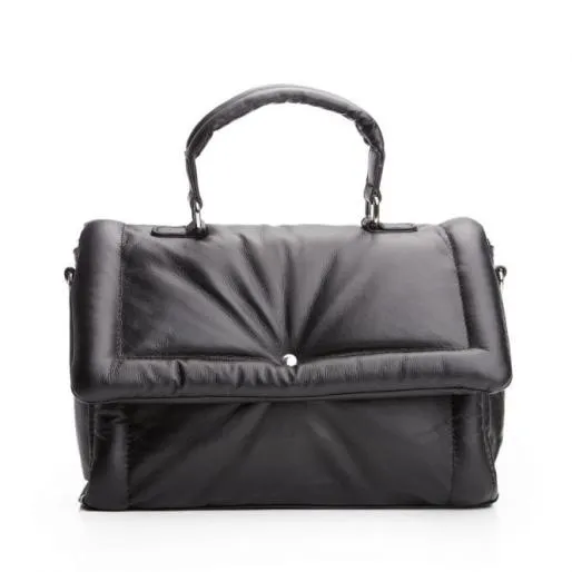 Milanobag Black Textile Women Moda In Pelle Shoulder Bags