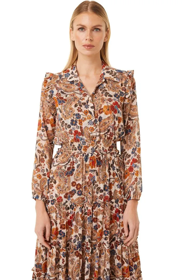 MISA Los Angeles Dresses Women AHREANA DRESS Coco Lurex Paisley