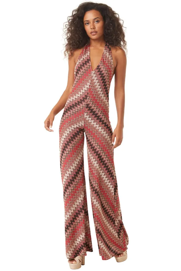 MISA Los Angeles Dresses Women ANYA JUMPSUIT Winter Chevron