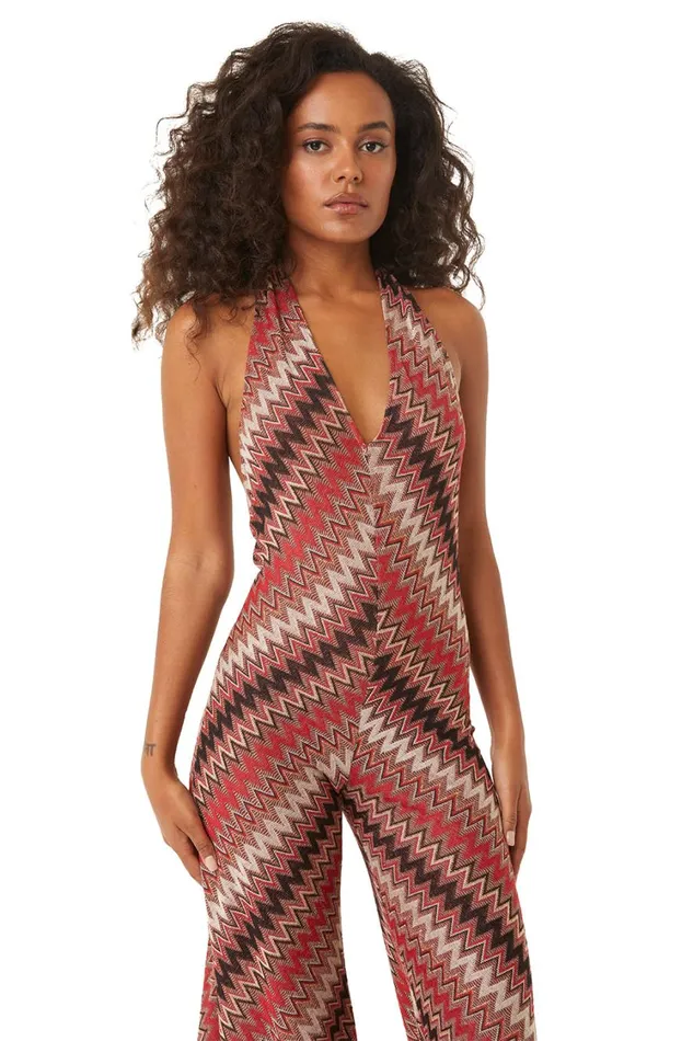 MISA Los Angeles Dresses Women ANYA JUMPSUIT Winter Chevron