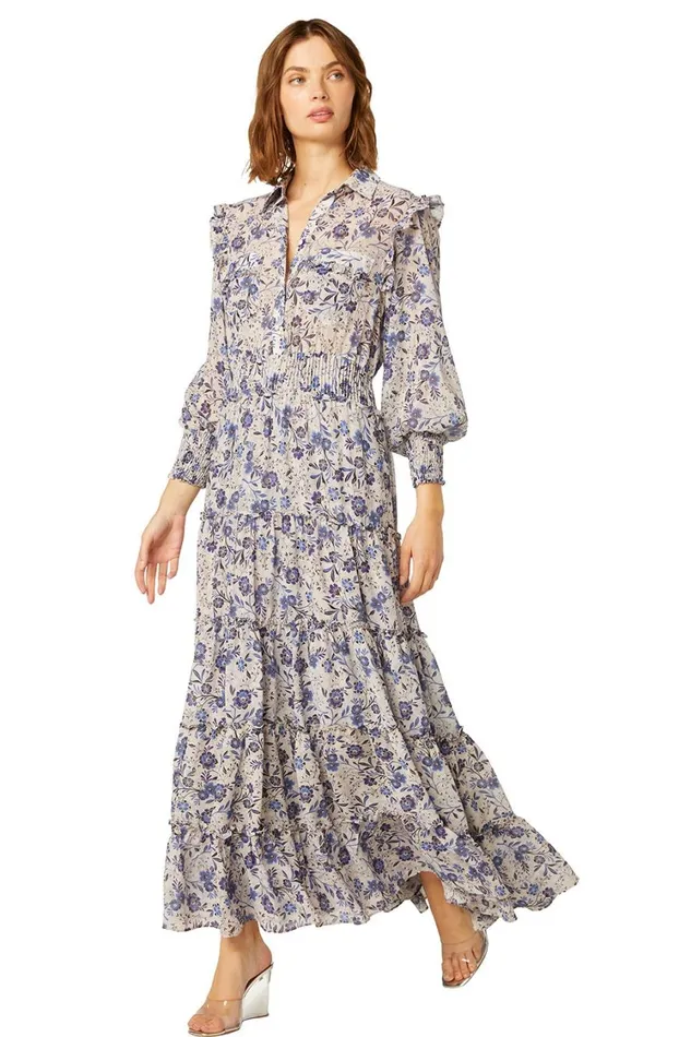 MISA Los Angeles Dresses Women AYDENIZ DRESS Cerulean Floral