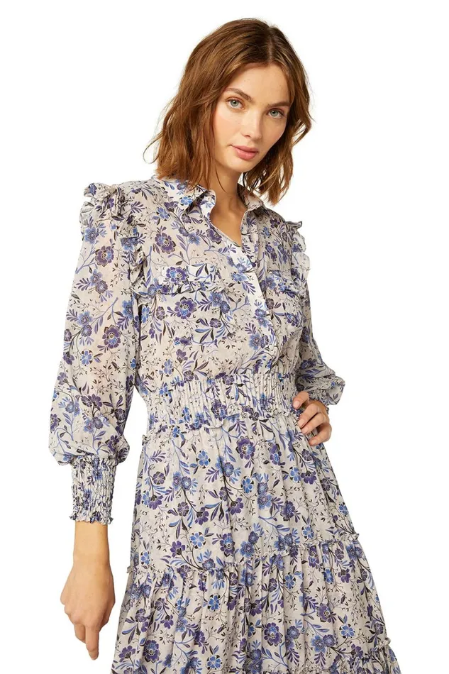 MISA Los Angeles Dresses Women AYDENIZ DRESS Cerulean Floral