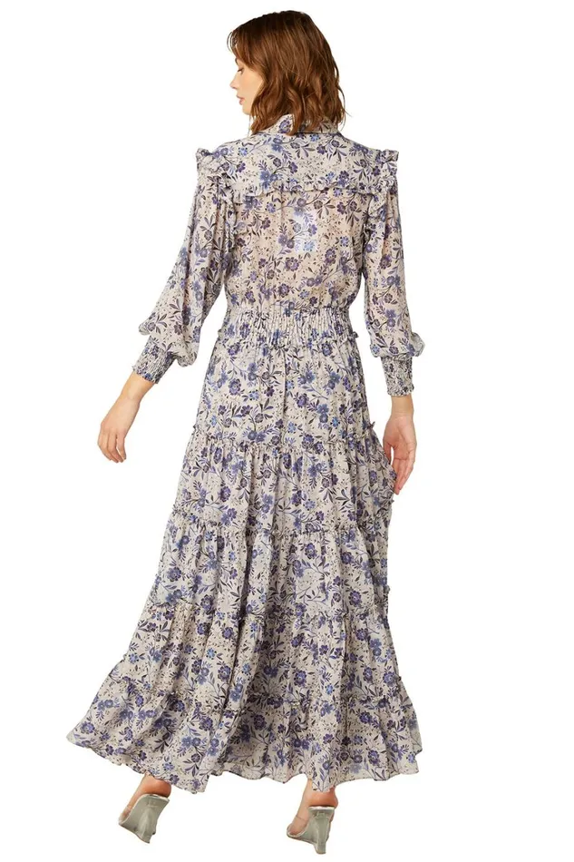 MISA Los Angeles Dresses Women AYDENIZ DRESS Cerulean Floral