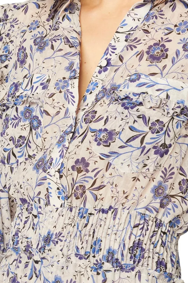 MISA Los Angeles Dresses Women AYDENIZ DRESS Cerulean Floral