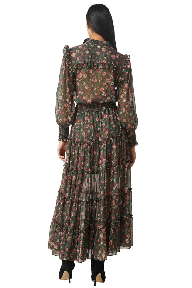 MISA Los Angeles Dresses Women AYDENIZ DRESS Evergreen Blooms