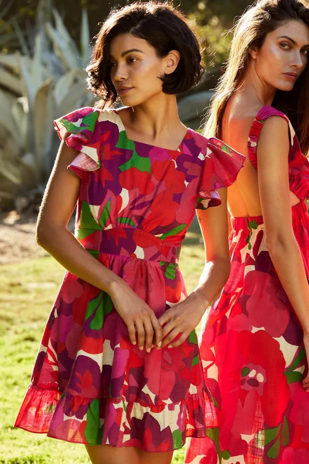 MISA Los Angeles Dresses Women BELINDA DRESS Flora Rosada