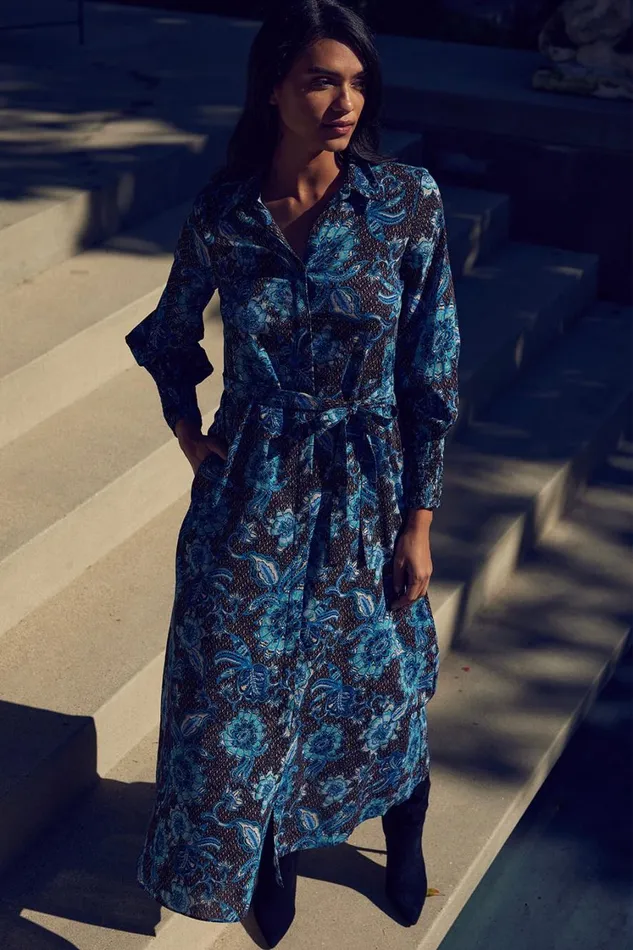 MISA Los Angeles Dresses Women BETTINA DRESS Blue Sunflower