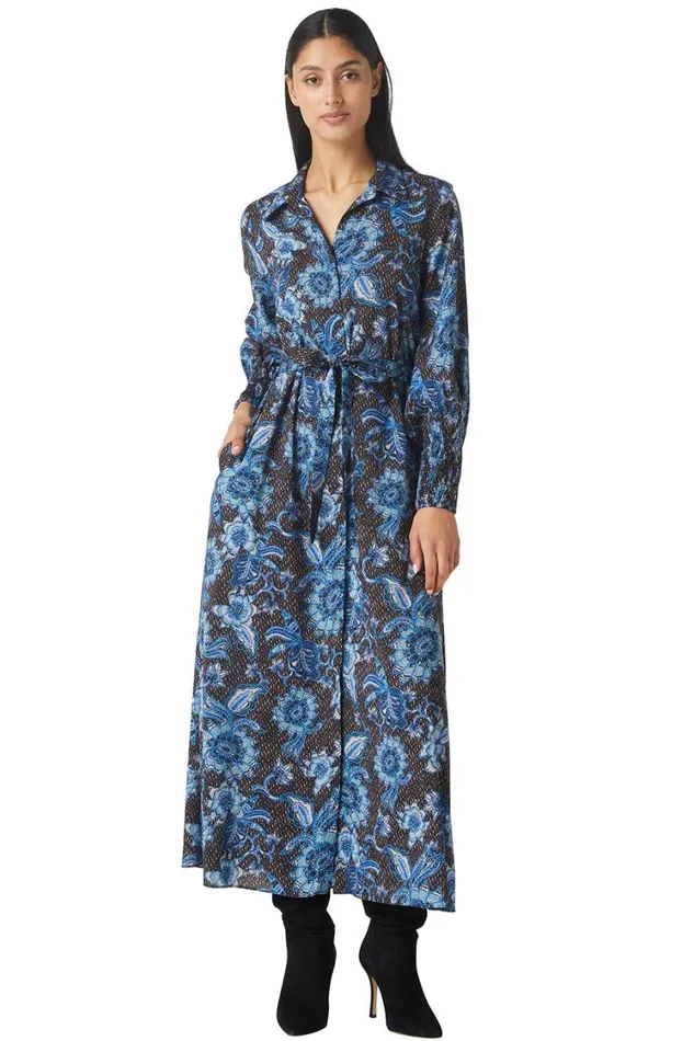 MISA Los Angeles Dresses Women BETTINA DRESS Blue Sunflower