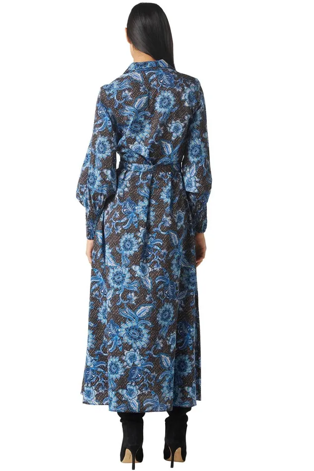 MISA Los Angeles Dresses Women BETTINA DRESS Blue Sunflower