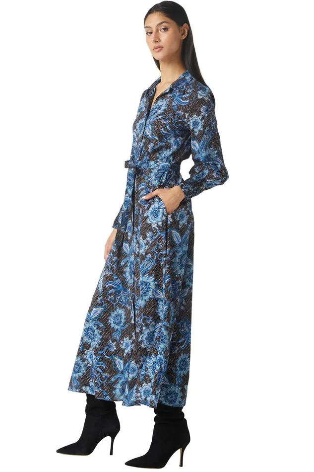 MISA Los Angeles Dresses Women BETTINA DRESS Blue Sunflower