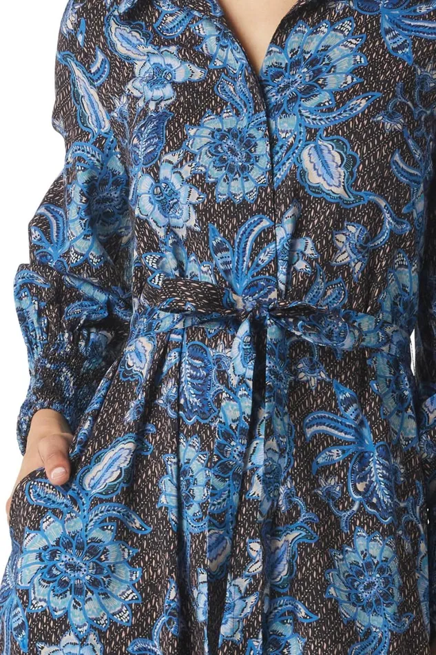 MISA Los Angeles Dresses Women BETTINA DRESS Blue Sunflower