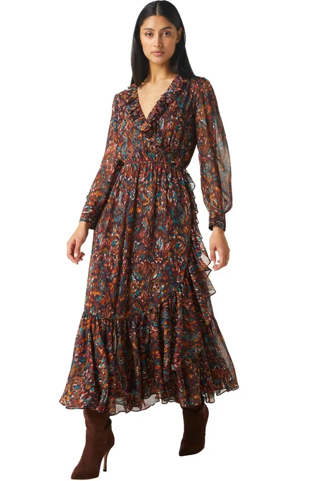 MISA Los Angeles Dresses Women CHARLOTTE DRESS Peacock Abstract
