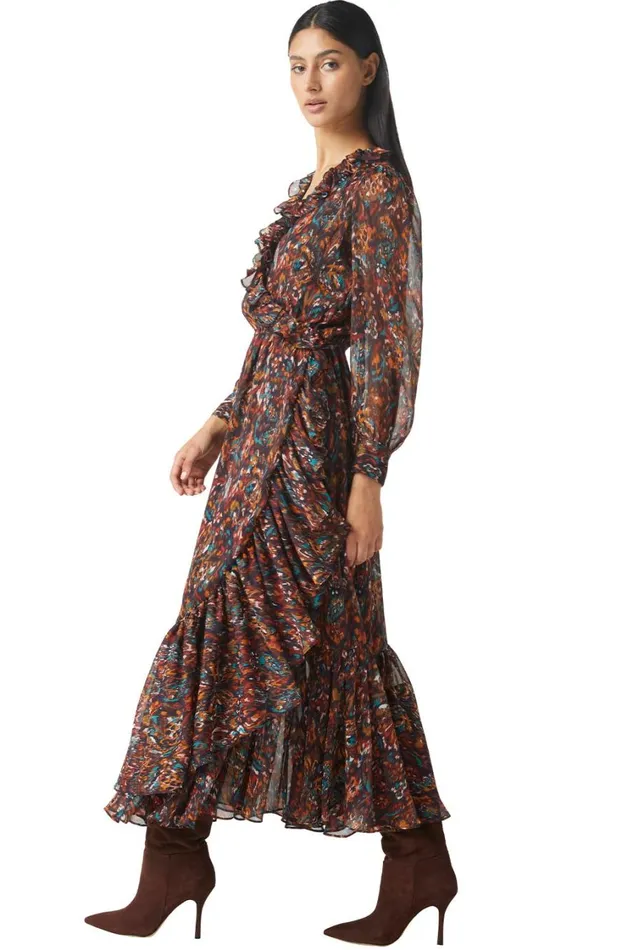 MISA Los Angeles Dresses Women CHARLOTTE DRESS Peacock Abstract