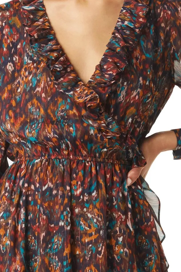 MISA Los Angeles Dresses Women CHARLOTTE DRESS Peacock Abstract
