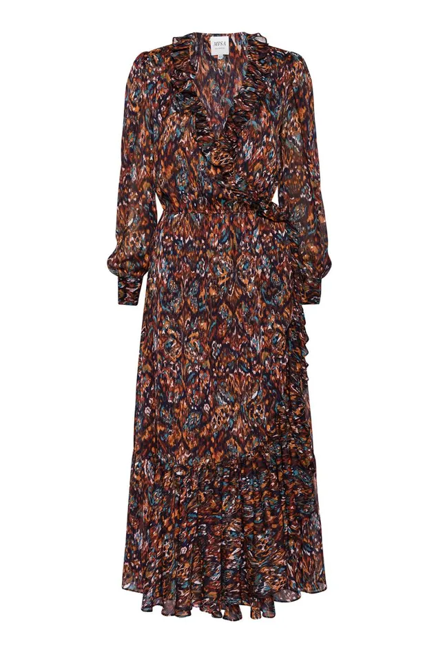 MISA Los Angeles Dresses Women CHARLOTTE DRESS Peacock Abstract