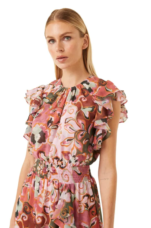 MISA Los Angeles Dresses Women DALITA DRESS Resort Batik Chiffon
