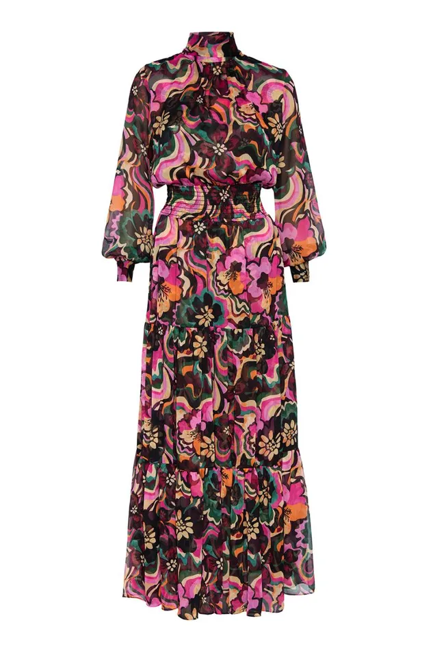 MISA Los Angeles Dresses Women DAPHNE DRESS Flora Groove Chiffon