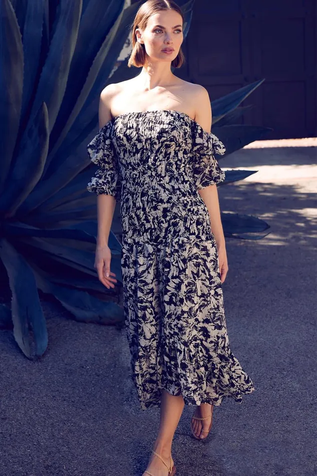 MISA Los Angeles Dresses Women DIYA DRESS Tonal Abstract
