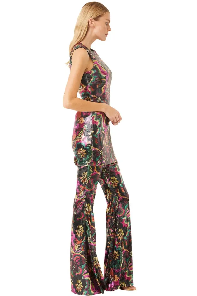 MISA Los Angeles Dresses Women EDIE DRESS Flora Groove Sequin