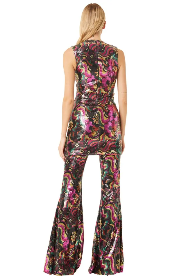 MISA Los Angeles Dresses Women EDIE DRESS Flora Groove Sequin